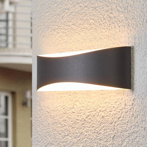 URIA Applique moderno parete LED 11W IP65 impermeabile lampada alluminio grigio doppia emissione luce balcone giardino facciate ingresso 230V