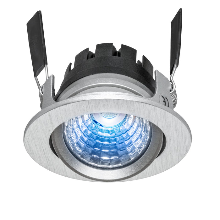 Faretto spot incasso multicolore dimmerabile LED 8W RGBW RGB 3000K DMX 24V tondo orientabile cromoterapia interni luce colorata soffitto SILVER