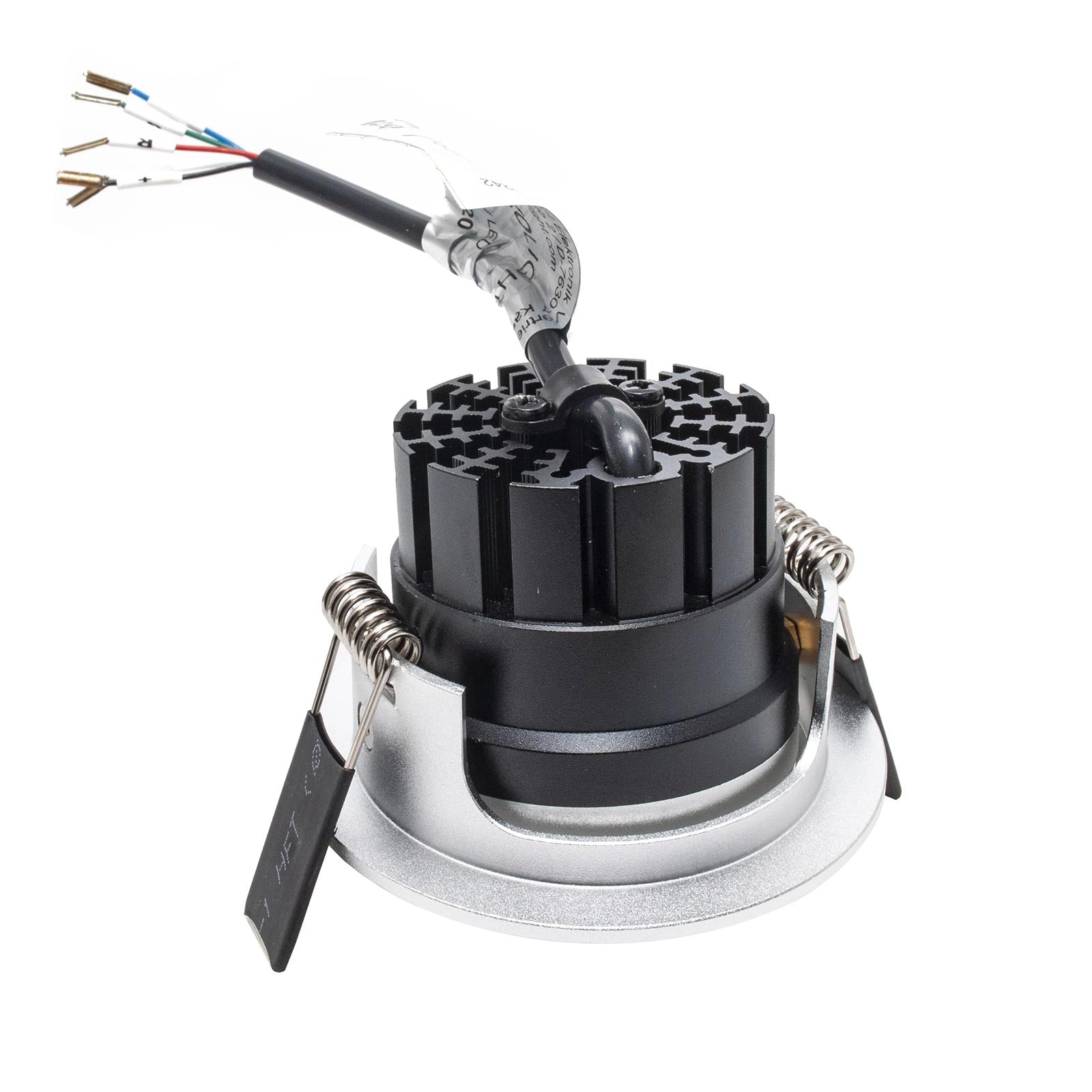 Faretto spot incasso multicolore dimmerabile LED 8W RGBW RGB 3000K DMX 24V tondo orientabile cromoterapia interni luce colorata soffitto SILVER