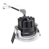 Faretto spot incasso multicolore dimmerabile LED 8W RGBW RGB 3000K DMX 24V tondo orientabile cromoterapia interni luce colorata soffitto SILVER