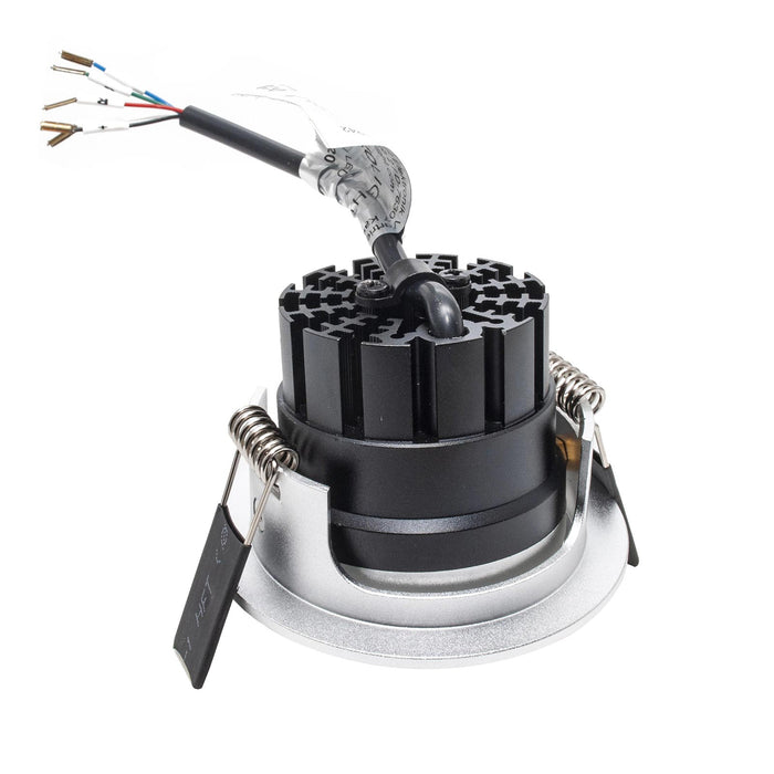 Faretto spot incasso multicolore dimmerabile LED 8W RGBW RGB 3000K DMX 24V tondo orientabile cromoterapia interni luce colorata soffitto SILVER