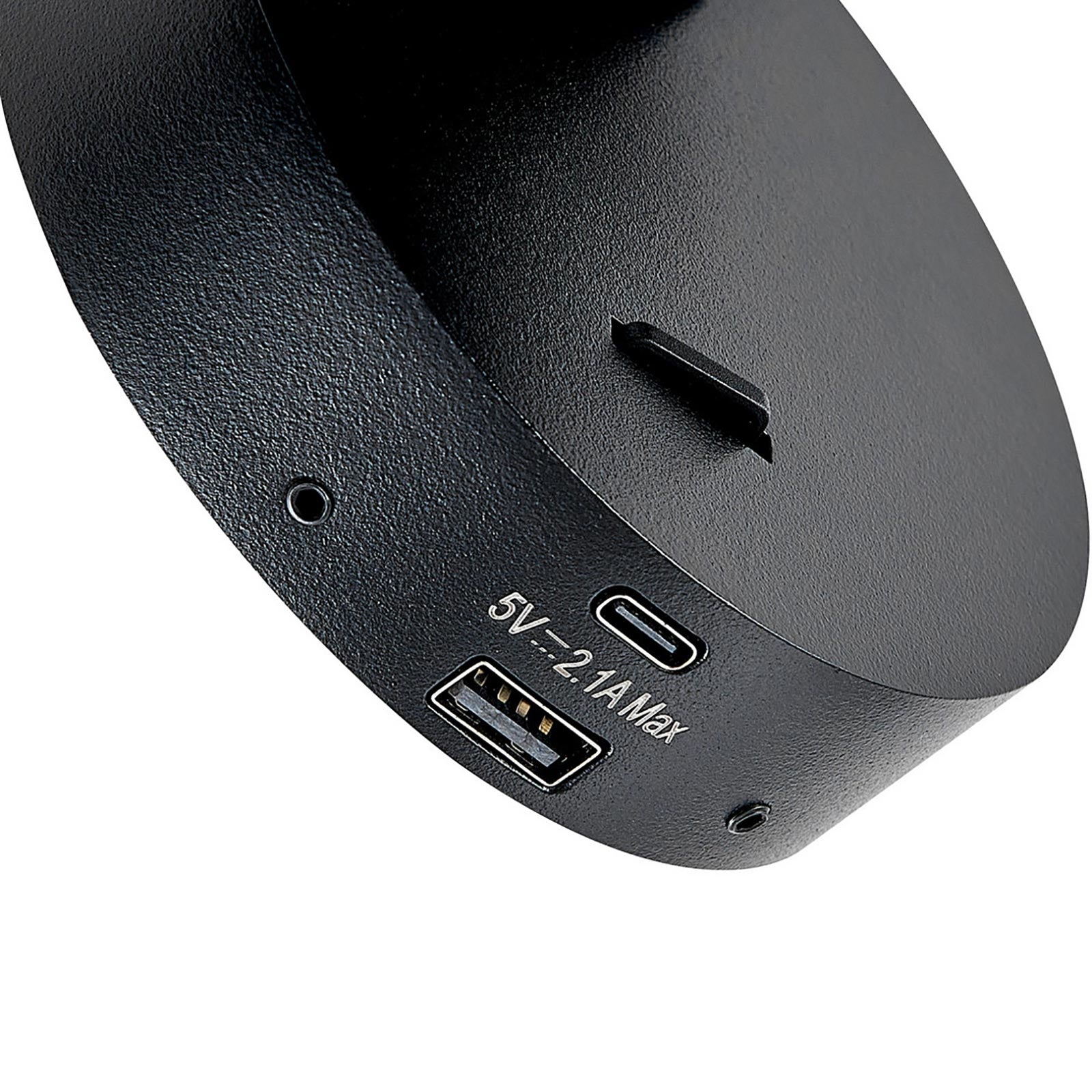 Applique lampada lettura comodino GU10 orientabile USB ricarica smartphone ON/OFF luce camera letto soggiorno NERO