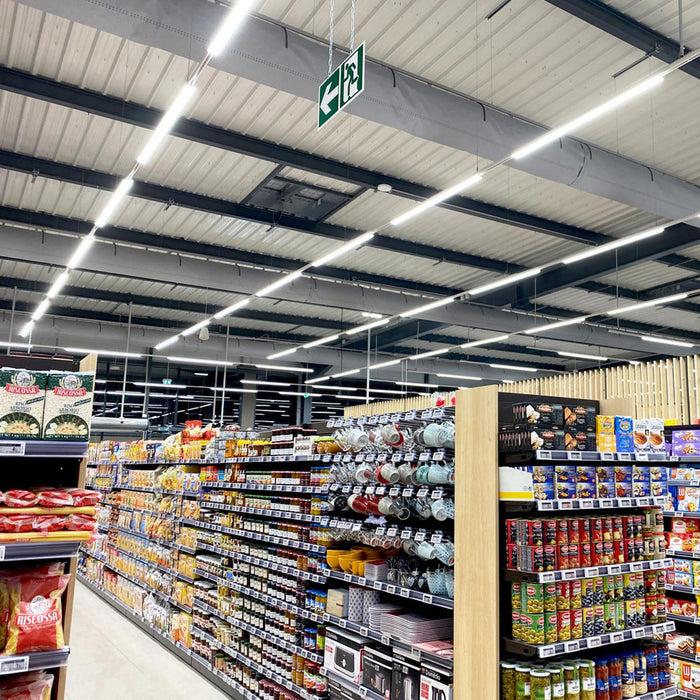 Barra LED faretto track binario trifase 18W alluminio nero bianco luce lineare negozio deposito ufficio studio 60cm  BIANCO 3000K