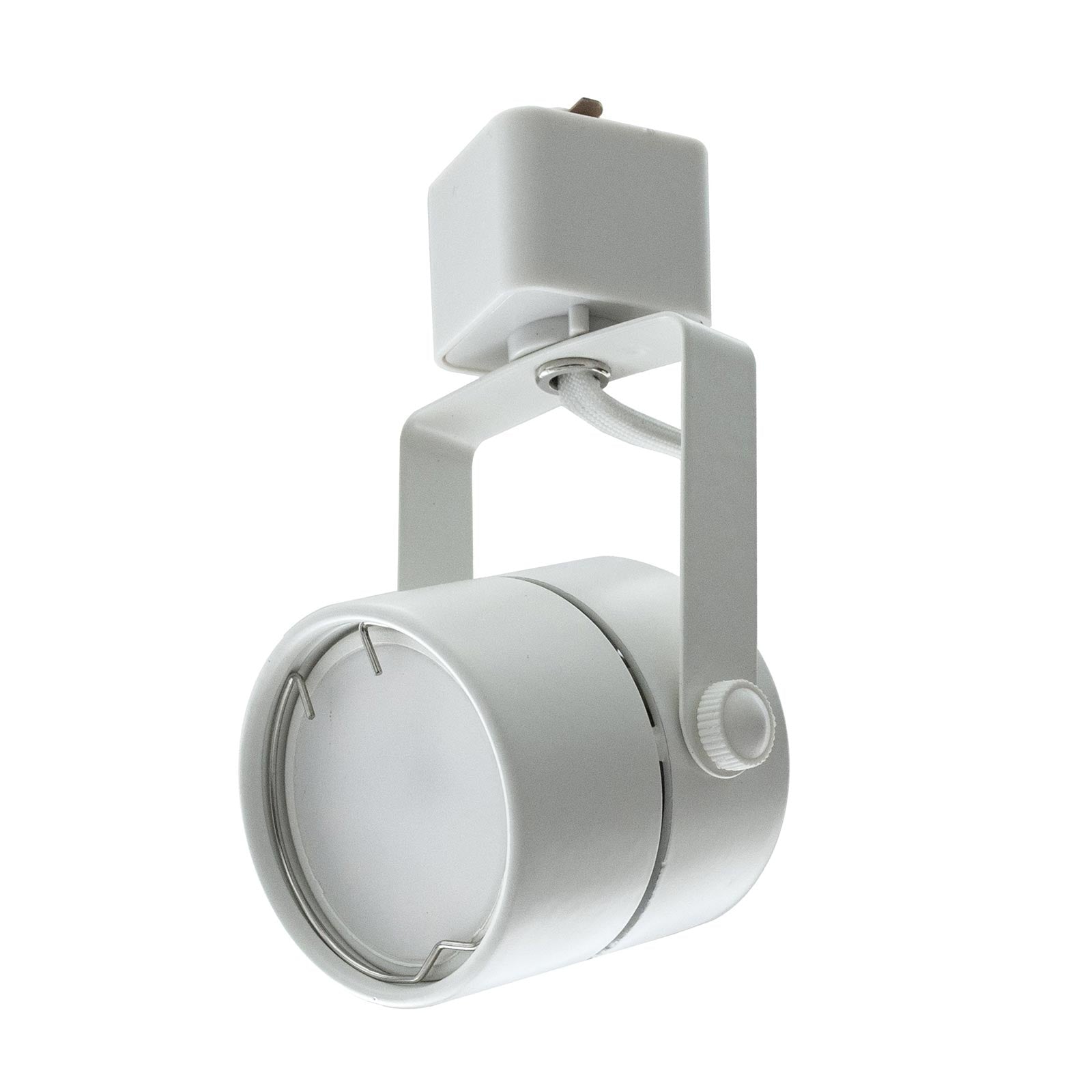 Faretto led per binario monofase, Proiettore Orientabile, Attacco Lampadina GU10, Track sistema illuminazione binario, Vetrina Bianco senza lampada