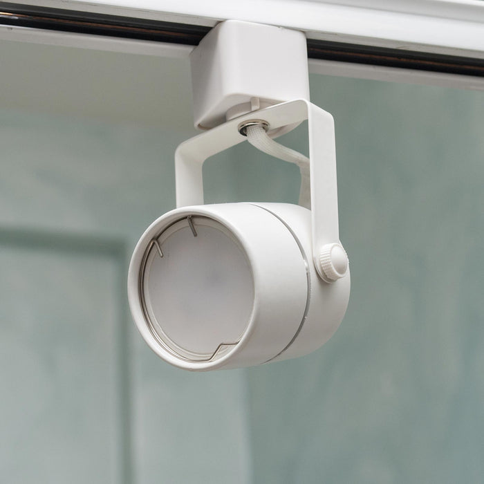 Faretto led per binario monofase, Proiettore Orientabile, Attacco Lampadina GU10, Track sistema illuminazione binario, Vetrina Bianco senza lampada