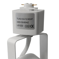 Faretto led per binario monofase, Proiettore Orientabile, Attacco Lampadina GU10, Track sistema illuminazione binario, Vetrina Bianco senza lampada