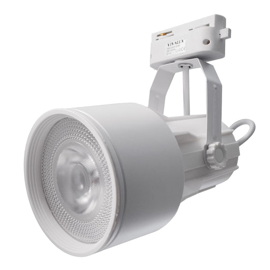 Faretto moderno LED 12W track binario monofase orientabile lampada PAR30 E27 luce spot negozio vetrina 230V BIANCO 4000K