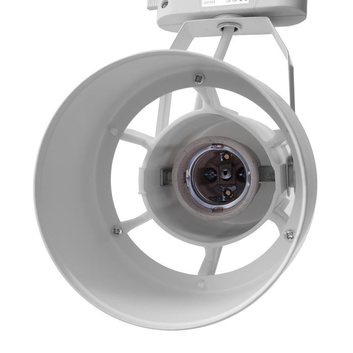 Faretto moderno LED 12W track binario monofase orientabile lampada PAR30 E27 luce spot negozio vetrina 230V BIANCO 6000K