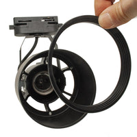 Faretto moderno LED 12W track binario monofase orientabile lampada PAR30 E27 luce spot negozio vetrina 230V NERO 6000K