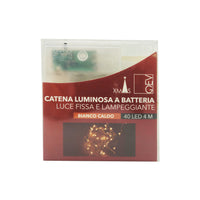 Serie luci led natale luce calda a batteria