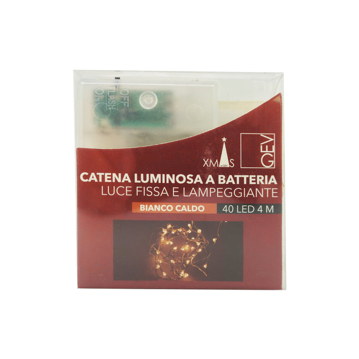 Serie luci led natale luce calda a batteria