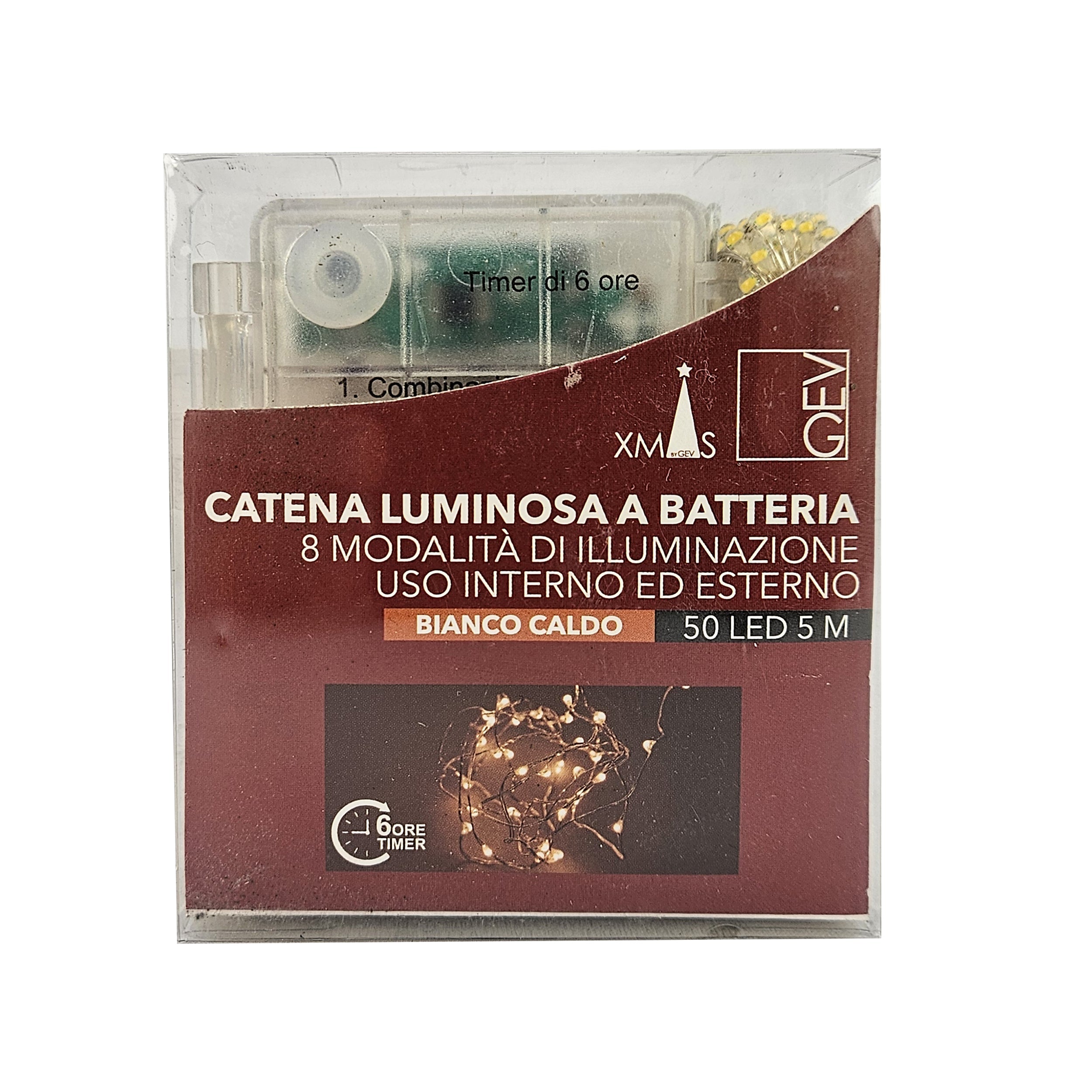 Serie luci led natale luce calda a batteria