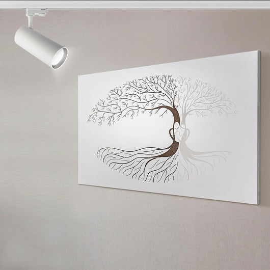 Faretto binario trifase LED 30W proiettore track orientabile luce spot mirata 40 gradi illuminazione vetrine galleria arte BIANCO 3000K