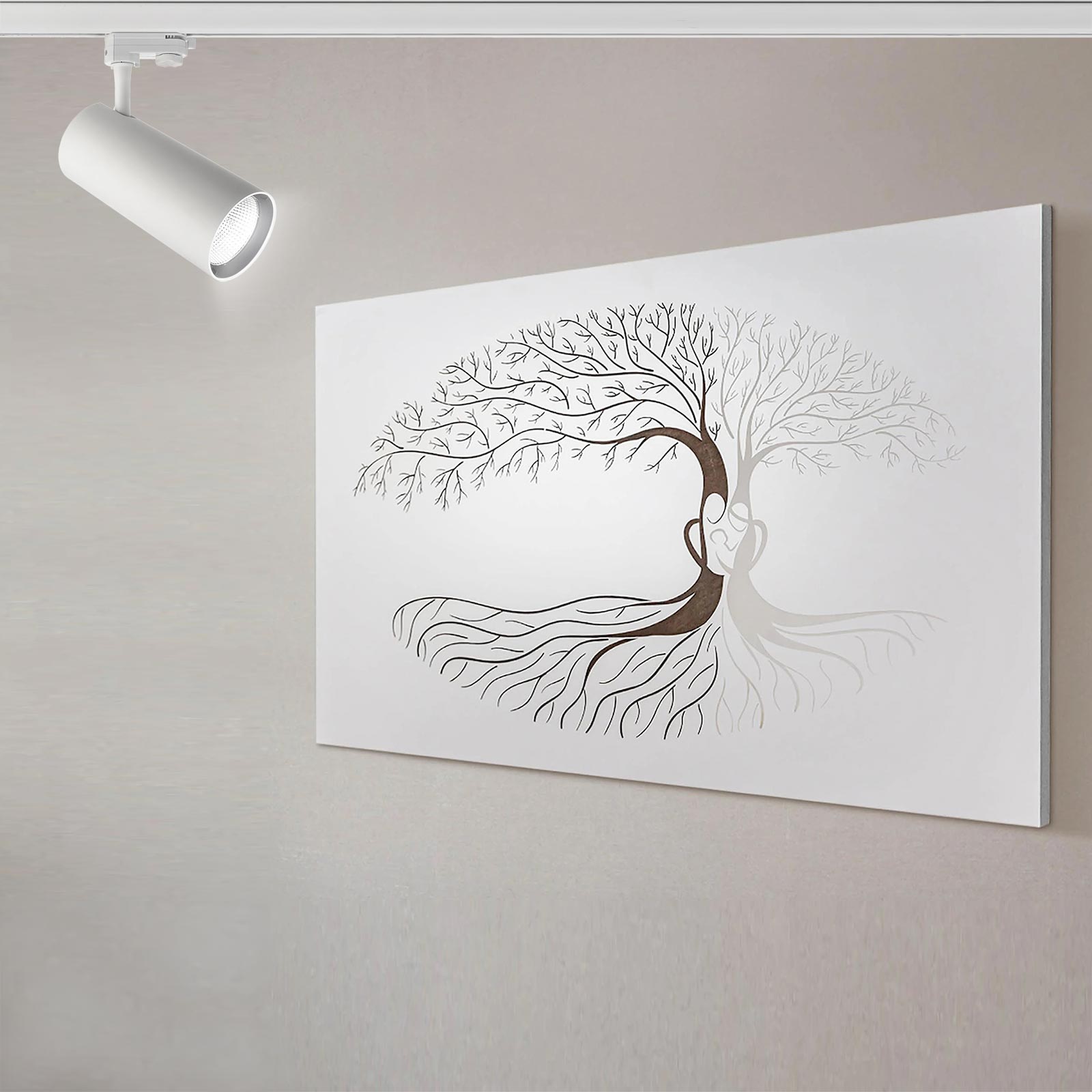 Faretto binario trifase LED 30W proiettore track orientabile luce spot mirata 40 gradi illuminazione vetrine galleria arte BIANCO 4000K