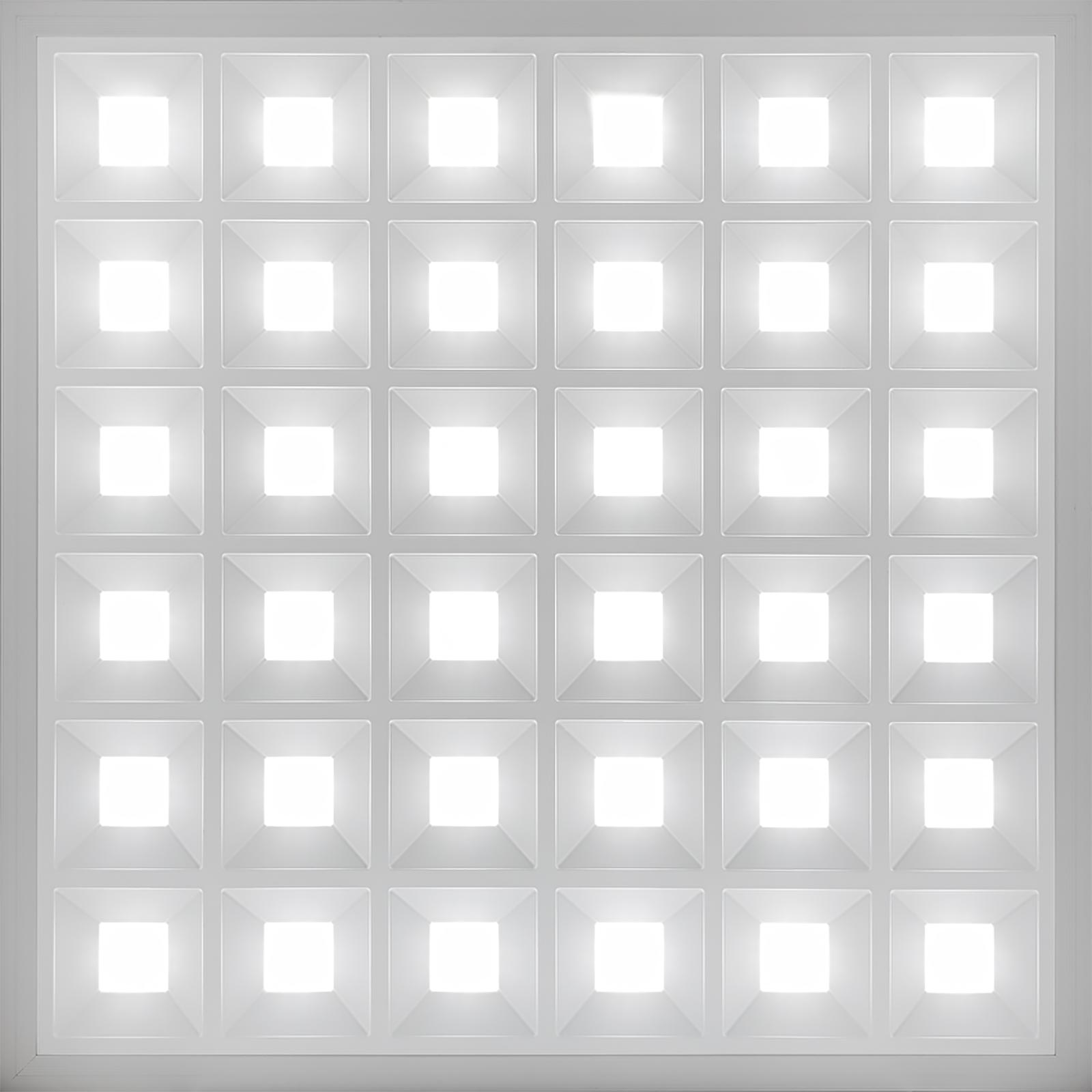 Pannello da incasso quadrato LED 40W resa 440W 60x60cm alluminio colore bianco luce ufficio negozio studio 4400lm 230V luce fredda 6500K