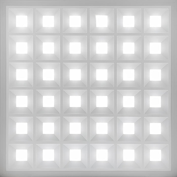 Pannello da incasso quadrato LED 40W resa 440W 60x60cm alluminio colore bianco luce ufficio negozio studio 4400lm 230V luce fredda 6500K