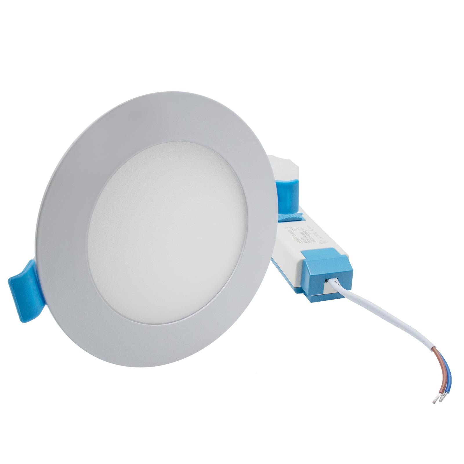 Faretto incasso LED 6W pannello rotondo slim interruttore CCT da 3000K a 6500K luce ingresso ufficio foro 10cm