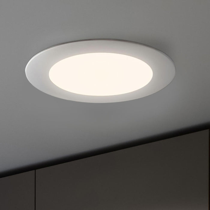 Faretto incasso LED 6W pannello rotondo slim interruttore CCT da 3000K a 6500K luce ingresso ufficio foro 10cm