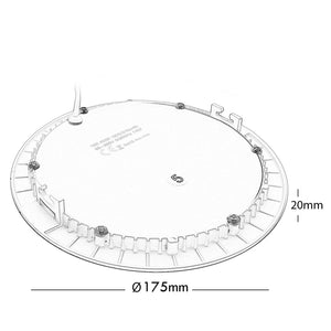 Faretto incasso LED 12W pannello tondo slim interruttore CCT da 3000K a 6500K luce negozio vetrina foro 15cm