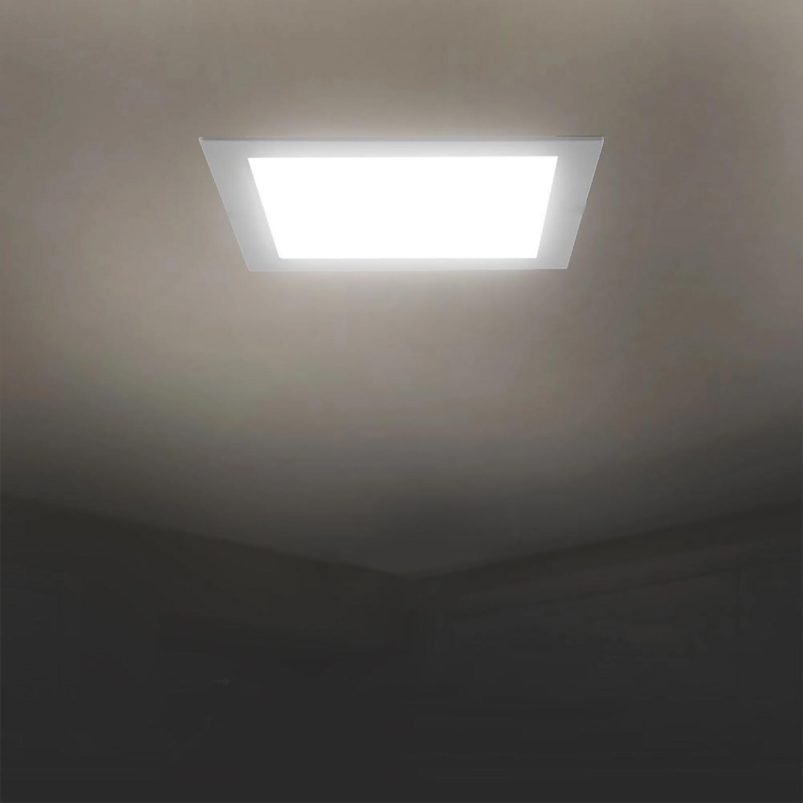 Faretto incasso LED 18W pannello quadrato slim interruttore CCT da 3000K a 6500K luce cucina negozio ufficio foro 20cm
