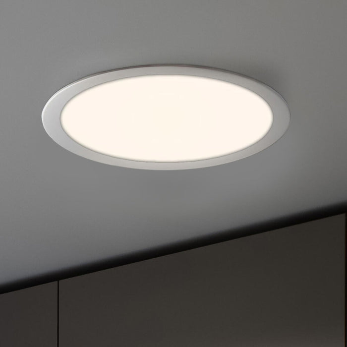 Faretto incasso LED 24W pannello rotondo slim interruttore CCT da 3000K a 6500K luce ufficio negozio studio foro 28cm