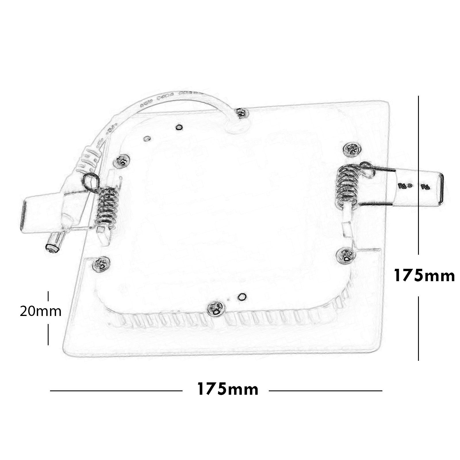 Faretto incasso LED 12W pannello quadrato slim interruttore CCT da 3000K a 6500K luce negozio ufficio foro 15cm