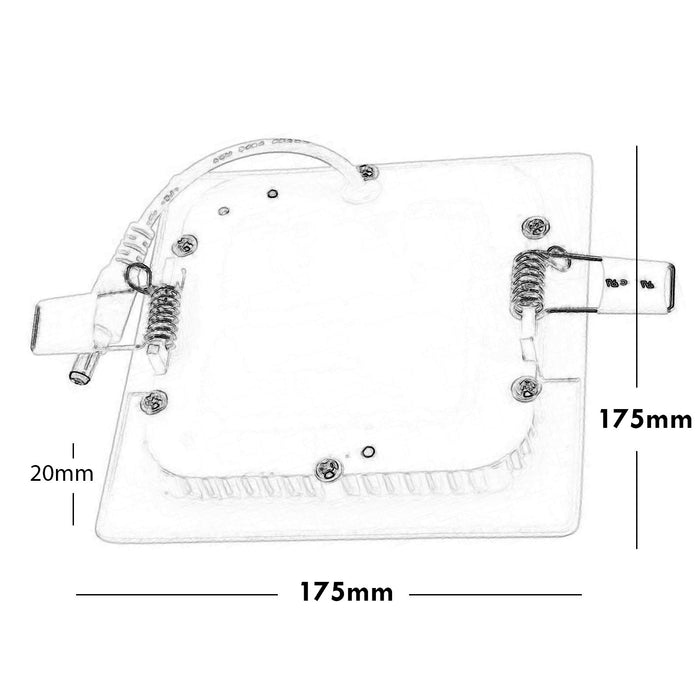 Faretto incasso LED 12W pannello quadrato slim interruttore CCT da 3000K a 6500K luce negozio ufficio foro 15cm