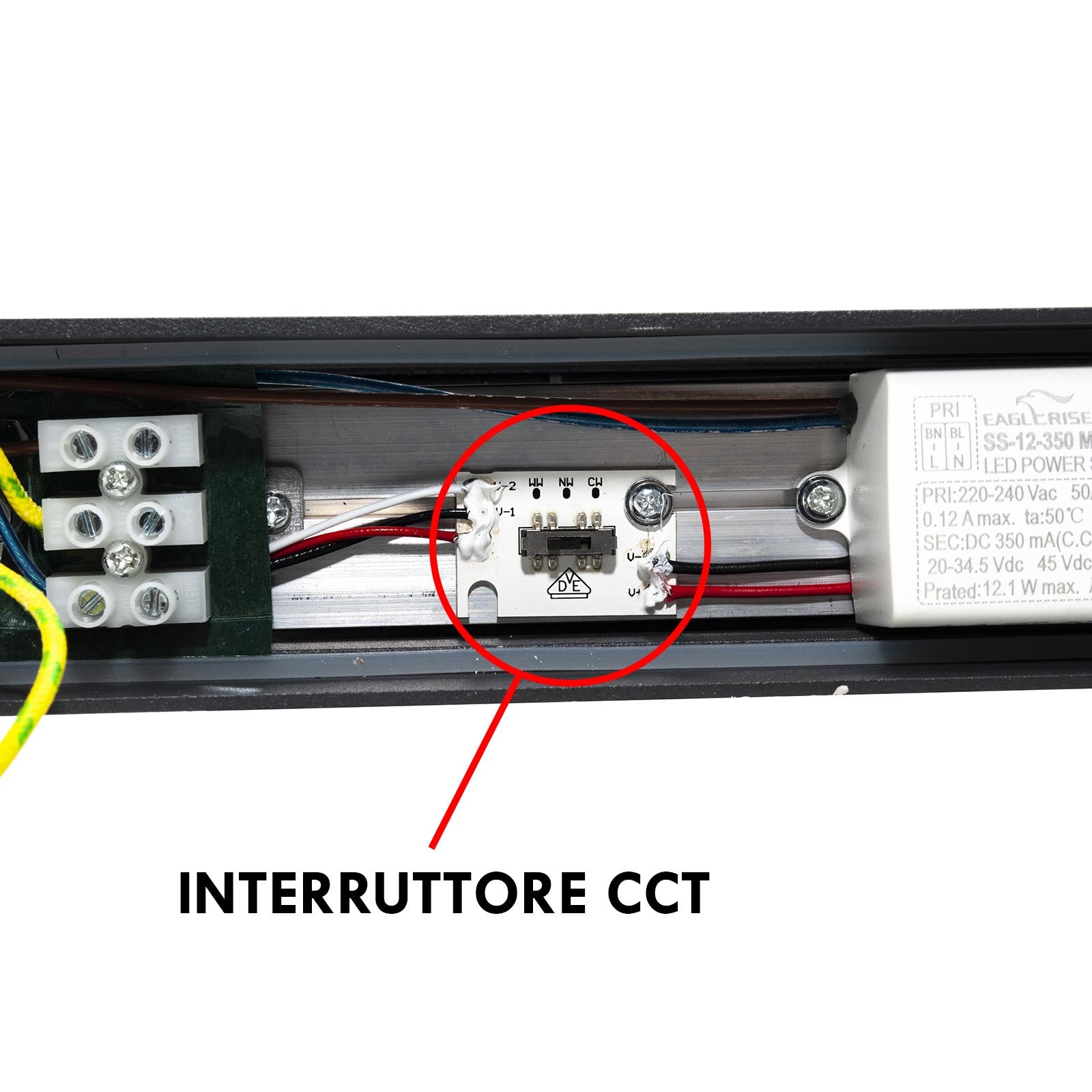 Applique parete per esterno impermeabile IP65 doppio fascio LED 14W interruttore CCT da 3000K a 6500K luce balcone ingresso BIANCO