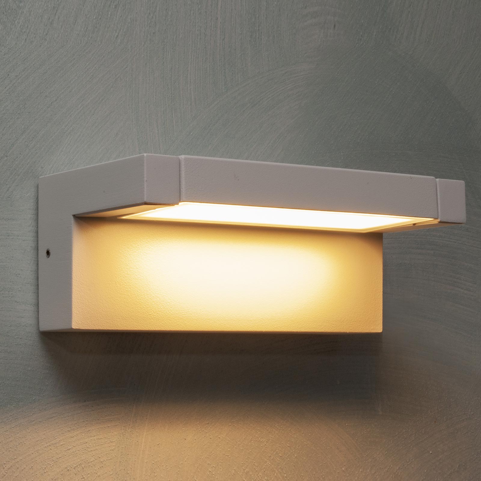 Applique da parete per esterno LED 21W IP65 interruttore CCT da 3000K a 6500K diffusore vetro orientabile luce giardino balcone ingresso 230V BIANCO