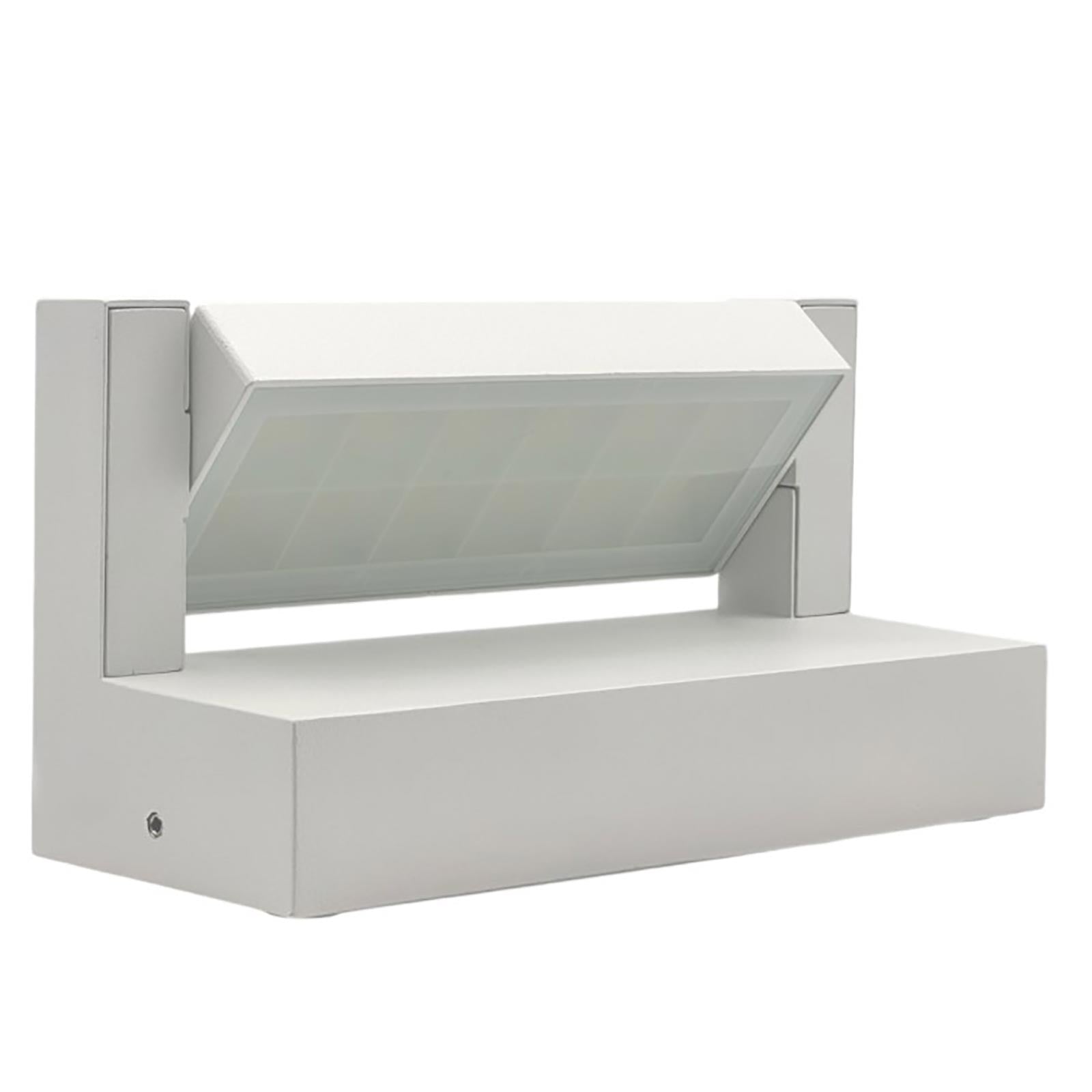 Applique da parete per esterno LED 21W IP65 interruttore CCT da 3000K a 6500K diffusore vetro orientabile luce giardino balcone ingresso 230V BIANCO