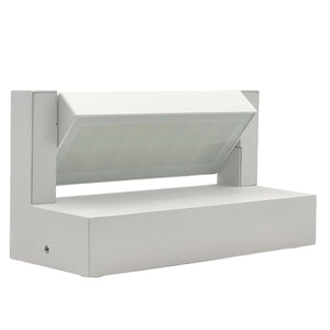 Applique da parete per esterno LED 21W IP65 interruttore CCT da 3000K a 6500K diffusore vetro orientabile luce giardino balcone ingresso 230V BIANCO