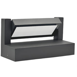 Applique da parete esterno LED 21W IP65 interruttore CCT da 3000K a 6500K diffusore vetro orientabile luce giardino balcone ingresso 230V GRIGIO SCURO