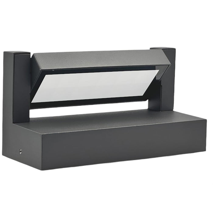 Applique da parete esterno LED 21W IP65 interruttore CCT da 3000K a 6500K diffusore vetro orientabile luce giardino balcone ingresso 230V GRIGIO SCURO