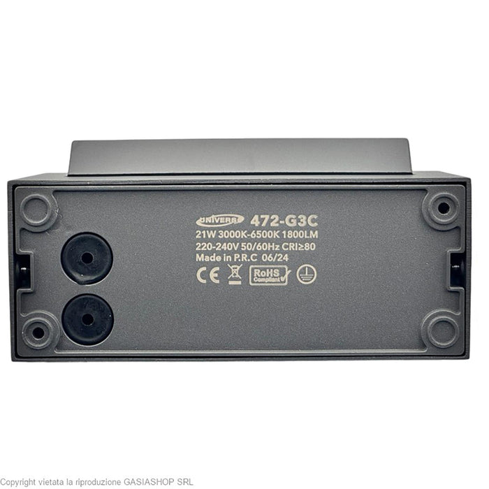 Applique da parete esterno LED 21W IP65 interruttore CCT da 3000K a 6500K diffusore vetro orientabile luce giardino balcone ingresso 230V GRIGIO SCURO