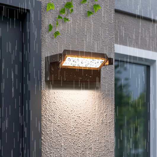 Applique da parete esterno LED 21W IP65 interruttore CCT da 3000K a 6500K diffusore vetro orientabile luce giardino balcone ingresso 230V GRIGIO SCURO