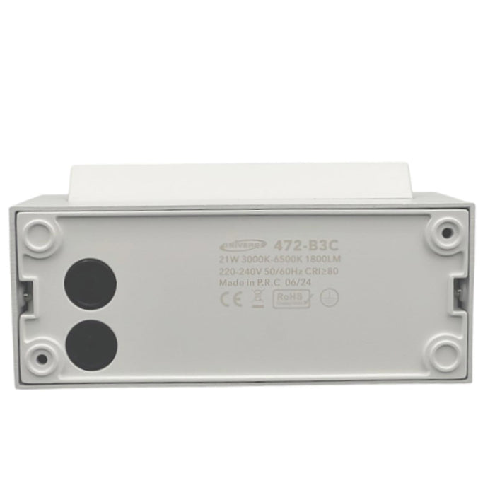 Applique da parete per esterno LED 21W IP65 interruttore CCT da 3000K a 6500K diffusore vetro orientabile luce giardino balcone ingresso 230V BIANCO