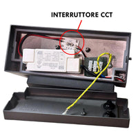 Applique da parete per esterno LED 21W IP65 interruttore CCT da 3000K a 6500K diffusore vetro orientabile luce giardino balcone ingresso 230V BIANCO