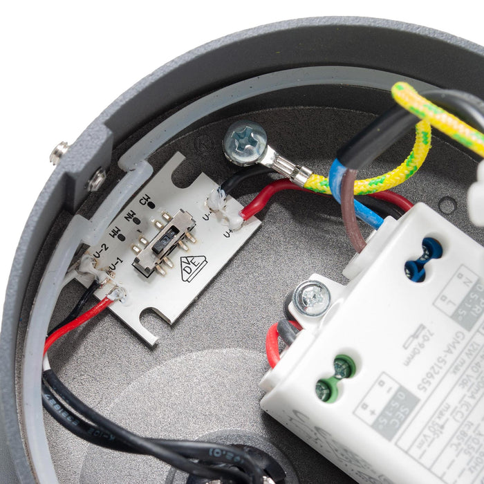 Applique da parete orientabile IP54 impermeabile LED 12W interruttore luce CCT da 3000K a 6500K lampada muro giardino terrazza balcone ingresso BIANCO