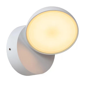 Applique da parete orientabile IP54 impermeabile LED 12W interruttore luce CCT da 3000K a 6500K lampada muro giardino terrazza balcone ingresso BIANCO