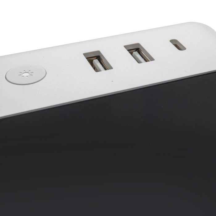 Orologio intelligente SMART WiFi sveglia da comodino temperatura meteo USB controllo vocale Alexa Google Smart Life con spina 230V