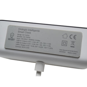 Orologio intelligente SMART WiFi sveglia da comodino temperatura meteo USB controllo vocale Alexa Google Smart Life con spina 230V