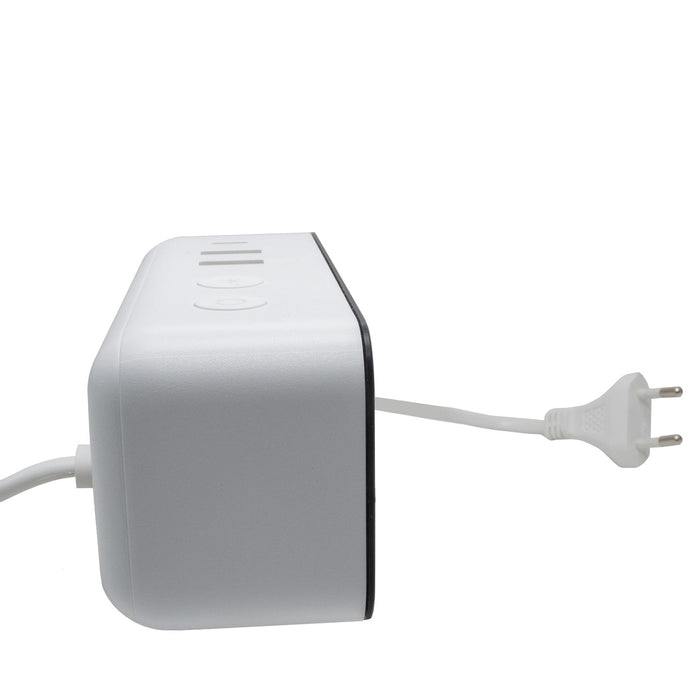 Orologio intelligente SMART WiFi sveglia da comodino temperatura meteo USB controllo vocale Alexa Google Smart Life con spina 230V