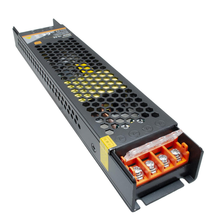 Alimentatore slim 200W trasformatore da 230V a 12V videosorveglianza LED 16.7A