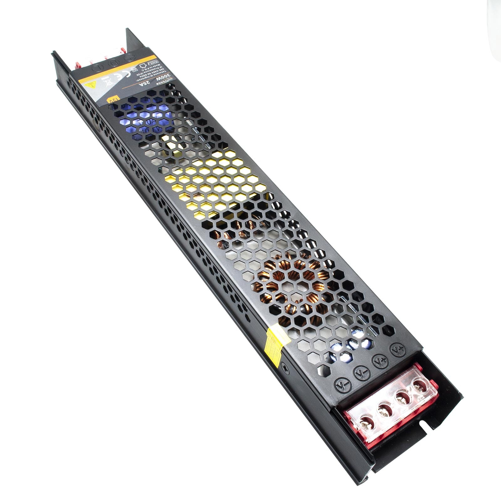 Alimentatore slim 300W da 230V a 12V trasformatore 25A telecamere strisce LED