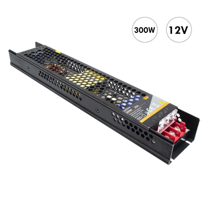 Alimentatore slim 300W da 230V a 12V trasformatore 25A telecamere strisce LED