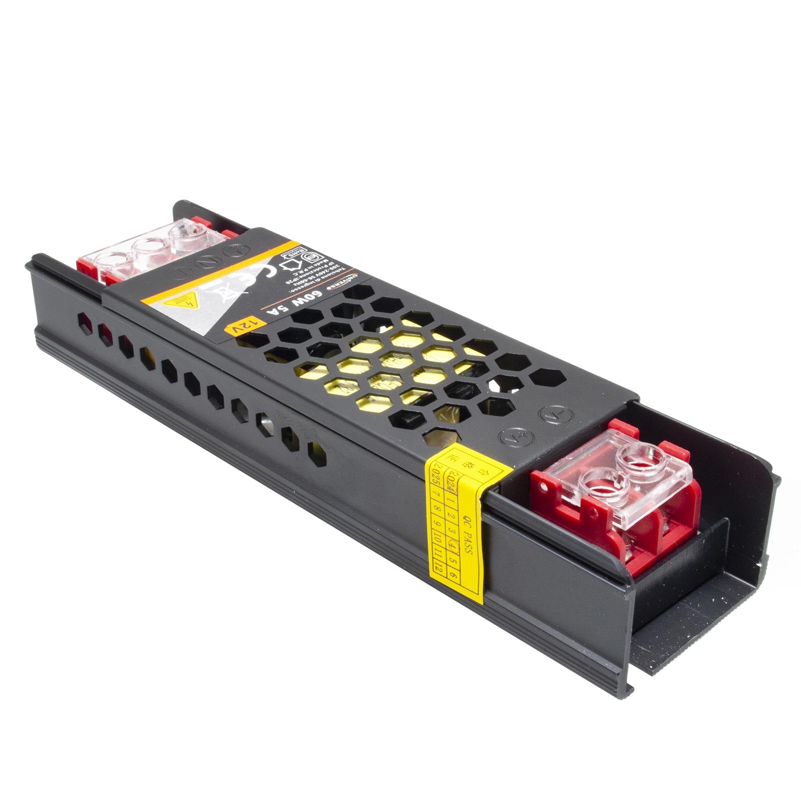 Alimentatore slim 60W trasformatore da 230V a 12V 5A strisce luci LED telecamere