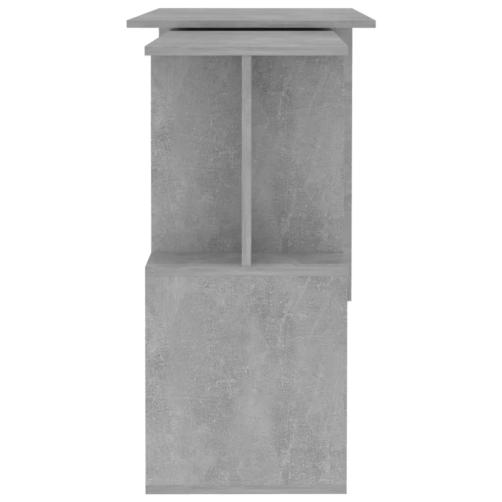Scrivania-Scrivanie per ufficio e studio-Scrittoio Angolo Grigio Cemento 200x50x76 cm Legno Multistrato