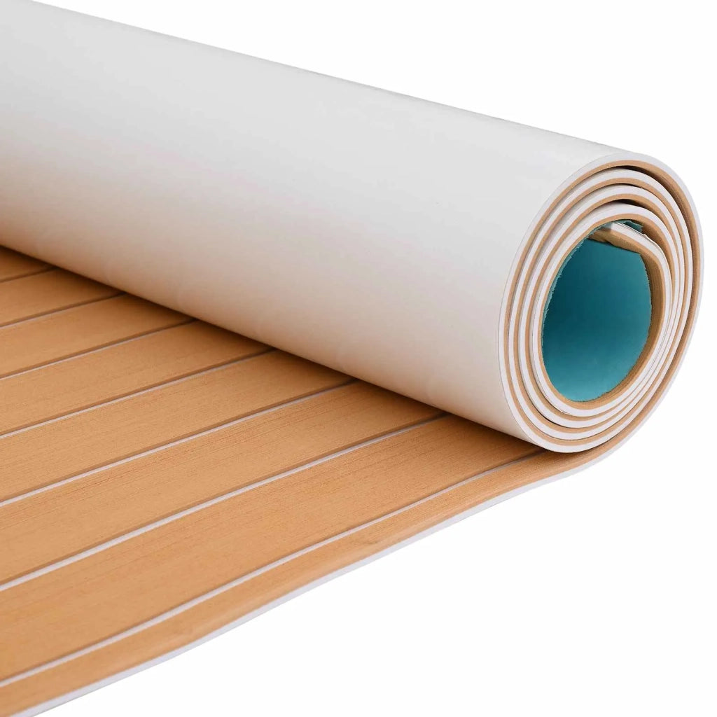 Tappetino per Barche Rigato Marrone e bianco 240 x 90 cm EVA CFW2544908