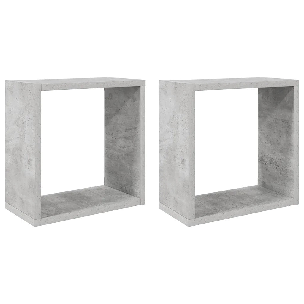 Mensole da Parete a Cubo 2 pz Grigio Cemento 30x15x30 cm cod mxl 56169