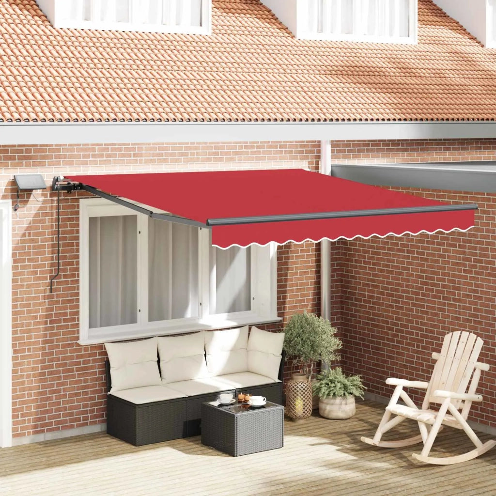 Tenda retrattile-Tenda parasole per balcone Rosso 350 x 250 cm Tessuto
